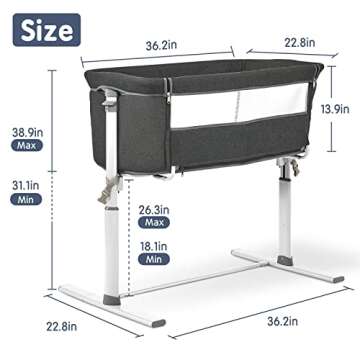 ALVOD Baby Bassinet - Adjustable Bedside Sleeper for Infants