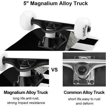 WhiteFang Skateboard for Beginners - 31" Maple Deck