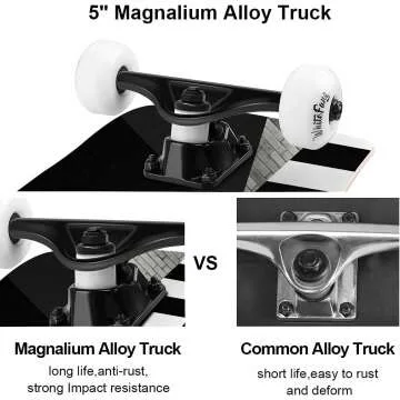 WhiteFang Skateboard for Beginners - 31" Maple Deck