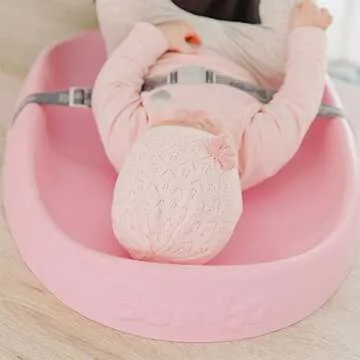 Bumbo Baby Diaper Changing Pad, Wipeable On The Go Mat Changer with Restraint Belt, Pink