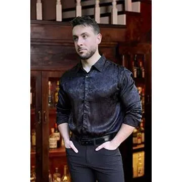 Stylish COOFANDY Men's Floral Dress Shirt - Perfect for Events