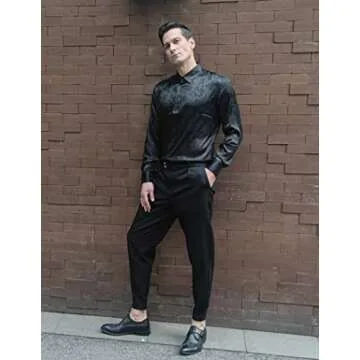 Stylish COOFANDY Men's Floral Dress Shirt - Perfect for Events