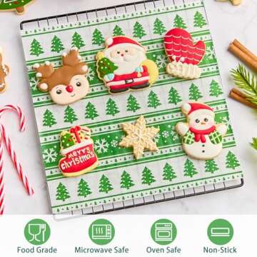 Zezzxu 100 Sheets Wax Paper for Food, Red and Green Parchment Paper for Cookie Box Deli Wrapping Paper Grease Resistant Basket Liners (9.8 x 9.8 Inches)