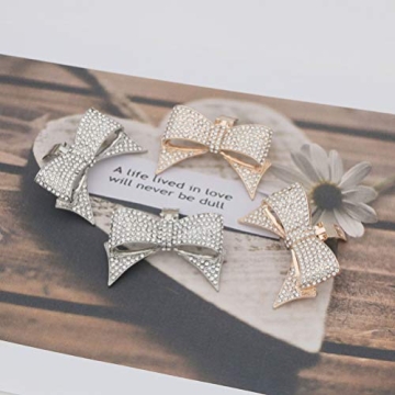 Vaguelly Rhinestone Bow Shoe Clips for Heels and Flats