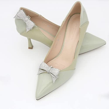 Vaguelly Rhinestone Bow Shoe Clips for Heels and Flats