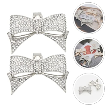 Vaguelly Rhinestone Bow Shoe Clips for Heels and Flats
