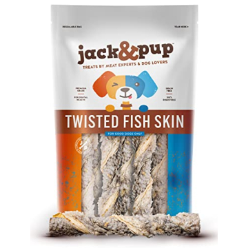 Jack&Pup Fish Skins for Dogs | All Natural Omega 3 Treats