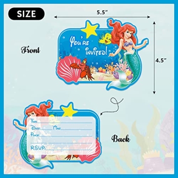 GOGOPARTY Mermaid Birthday Invitation Cards with Envelopes