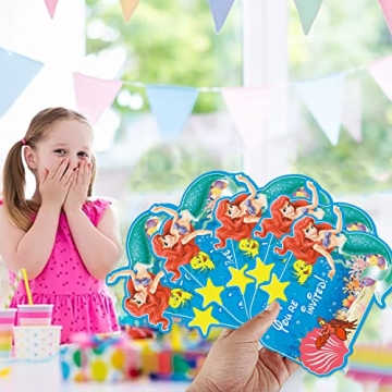 GOGOPARTY Mermaid Birthday Invitation Cards with Envelopes