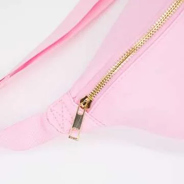 Phlox Collective Nylon Fanny Pack, Fashion Waist Pack Bag, Adjustable Fanny Bag, for Women, Men, and Kids (Light Pink)