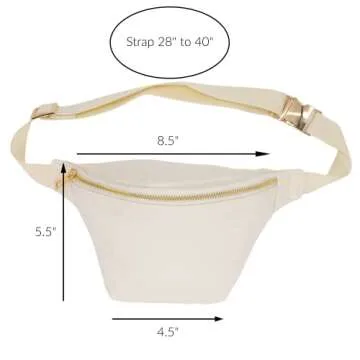 Phlox Collective Nylon Fanny Pack, Fashion Waist Pack Bag, Adjustable Fanny Bag, for Women, Men, and Kids (Light Pink)