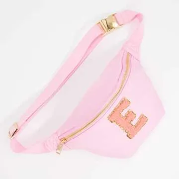 Phlox Collective Nylon Fanny Pack, Fashion Waist Pack Bag, Adjustable Fanny Bag, for Women, Men, and Kids (Light Pink)