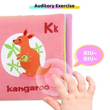 Sandrem Baby Soft Books, Early Education Toys for 0-12 Months Babies, The Cloth Book is Bright and Colorfast, Contains Sound Paper Inside, Which Helps The Newborn's Visual and Auditory Growth