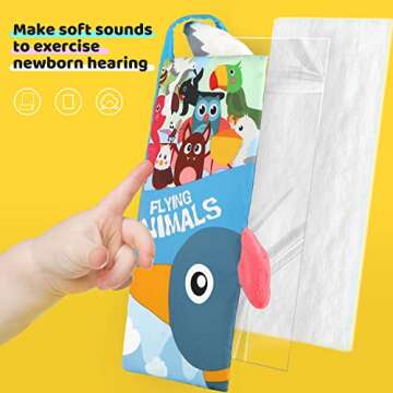Sandrem Baby Soft Books, Early Education Toys for 0-12 Months Babies, The Cloth Book is Bright and Colorfast, Contains Sound Paper Inside, Which Helps The Newborn's Visual and Auditory Growth