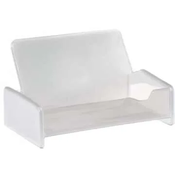 Beauticom Standard Style Business Card Holder Organizer Stand Display for Offices, Receptionist, Salons, and Businesses (Silver, 1 Piece)