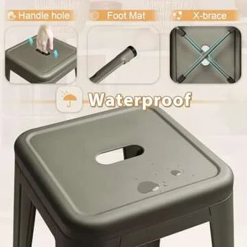 Durable Furmax Metal Bar Stools Set - Stackable & Stylish