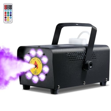 Theefun Fog Machine 2500CFM with 9 LED Lights for Parties