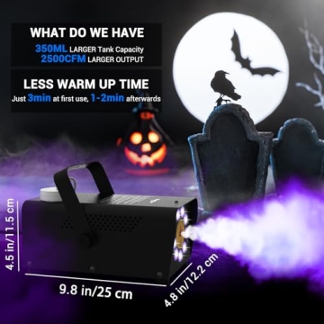 Fog Machine with 9 LED Lights and Remote Control