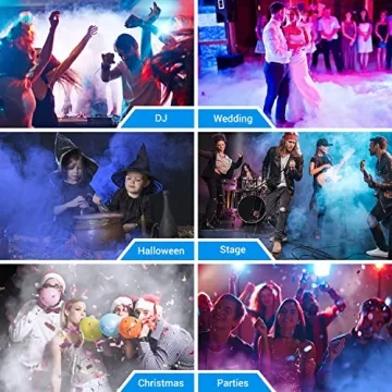 Fog Machine with 9 LED Lights and Remote Control