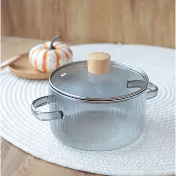 قابلمه پیرکس شیشه‌ای (شعله‌مستقیم)؛ مناسب فر و مایکروویو– مقاوم در برابر شوک حرارتی ۱.۸ لیتر