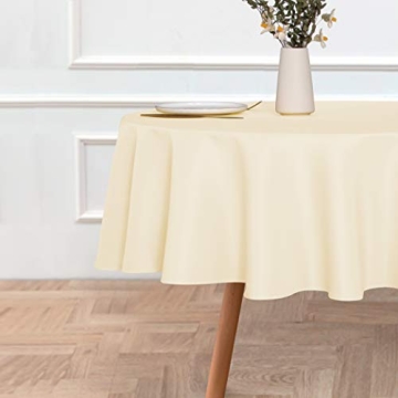 Sancua Round Tablecloth - Elegant Beige 48" Table Cover