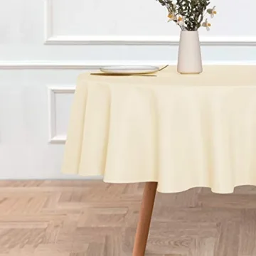 Sancua Round Tablecloth - Elegant Beige 48" Table Cover