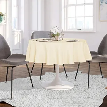 Sancua Round Tablecloth - Elegant Beige 48" Table Cover