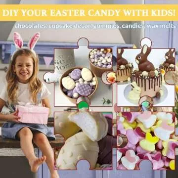 HKNMTT Silicone Gummy Chocolate Mold 2-PACK 9 Shaped Egg Rabbit 36 Cavities Candy Mould Wax Melt Tray for Gummies Cupcake Decor Kids Holiday Gift Fudge Making Set