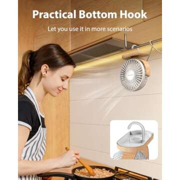 SWEETFULL Desk Fan USB Small Fan, 3 Speeds Portable Fan, 360° Rotate Personal Desktop Table Fan, Mini Fan Quiet Operation, for Home Office Car Outdoor Travel (White Wood Grain)