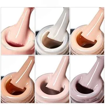 MEET ACROSS Nude Gel Nail Polish Set 6 Colors for Home Manicures