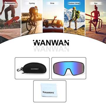 WANWAN Men and Women's Sunglasses, Cycling Sports Glasses 80s Baseball Glasses for Youth Kids Teens