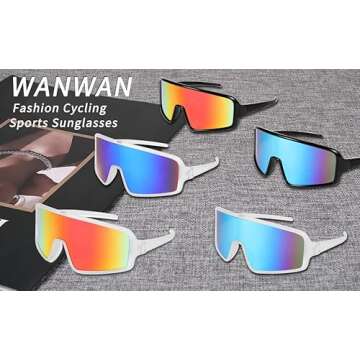 WANWAN Men and Women's Sunglasses, Cycling Sports Glasses 80s Baseball Glasses for Youth Kids Teens