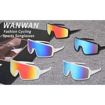 WANWAN Men and Women's Sunglasses, Cycling Sports Glasses 80s Baseball Glasses for Youth Kids Teens