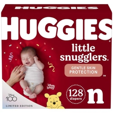 Huggies Newborn Diapers, Little Snugglers Baby Diapers, Size Newborn (up to 10 lbs), 128 Count