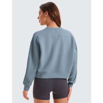 CRZ YOGA Womens SoftAura Crewneck Sweatshirt Long Sleeve Workout Casual Pullover Basic Fall Tops Bel...