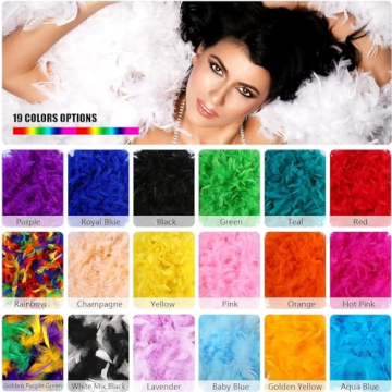 THARAHT Aqua Blue Feather Boa for Parties and Costumes
