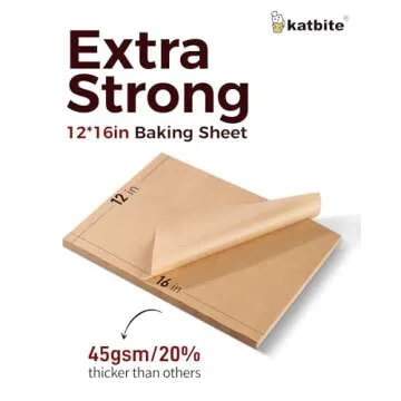 Katbite 200Pcs 12x16 In Unbleached Parchment Paper for Baking, Precut Parchment Paper Sheets, Heavy ...