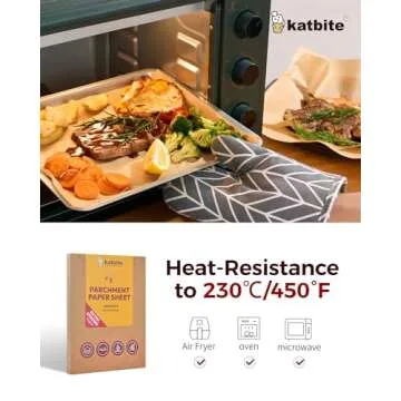Katbite 200Pcs 12x16 In Unbleached Parchment Paper for Baking, Precut Parchment Paper Sheets, Heavy Duty Flat Baking Paper, Half Sheet Baking Sheets for Baking Cookies, Cooking, Air Fryer, Oven
