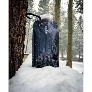 Vapur Collapsible Water Bottle With Carabiner, Compact Bottle Folds Flat For Hydration On The Go, Ideal for Traveling, Hiking or Camping, 16 Ounce, Cool Grey, Pack of 1