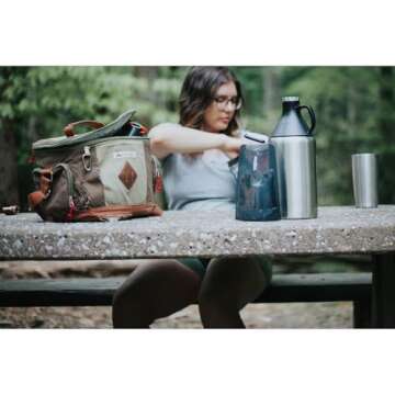 Vapur Collapsible Water Bottle With Carabiner, Compact Bottle Folds Flat For Hydration On The Go, Ideal for Traveling, Hiking or Camping, 16 Ounce, Cool Grey, Pack of 1