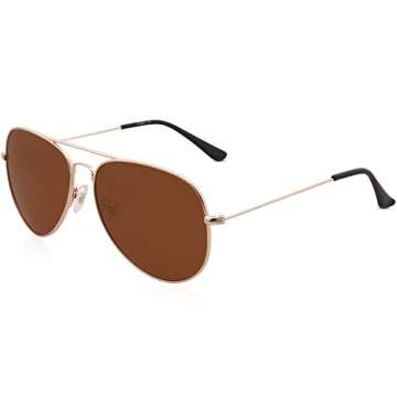 SOJOS Classic Aviator Polarized Sunglasses for Men Women Vintage Retro Style,Gold/Brown,62mm