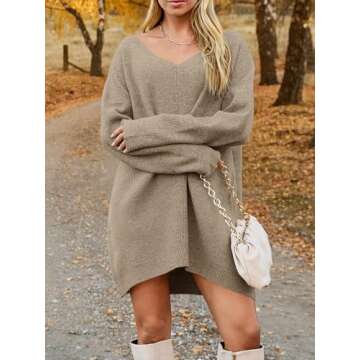 Saodimallsu Women's Oversized Sweater Dress - Cozy Chic for Fall