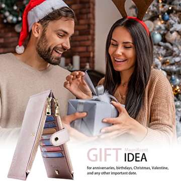 Travelambo Large RFID Wallet for Women with Zipper Pocket