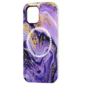 LuMee Halo Light Up Case for iPhone 12 Mini - Purple Marble