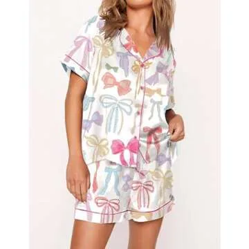 Cute Women's Pajamas Set with Fruit Print - Comfy Loungewear