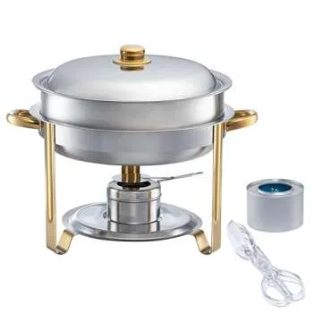 Tiger Chef 4 Quart Round Chafing Dish (3, 4 Quart Round)