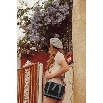 ECOSUSI Small Crossbody Bags Vintage Satchel Work Bag Vegan Leather Shoulder Bag with Detachable Bow, Black