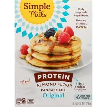 Simple Mills Just Add Water Almond Flour Pancake Mix, Original Protein - Gluten Free, Plant Based, P...