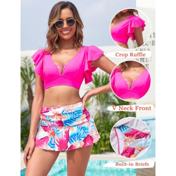 Pfreesea High Waisted Tankini Swimsuit for Women