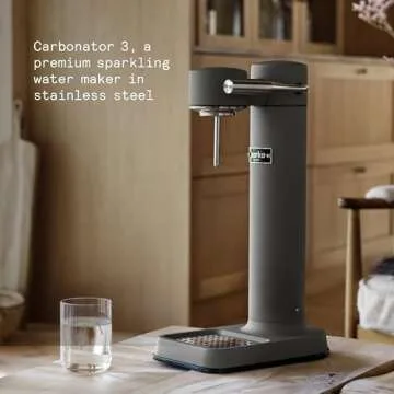 aarke Carbonator lll, Sparkling & Carbonation Water Machine, Stainless Steel with PET BPA-Free Reusable Bottle Volume 800 mL (Matte Grey)